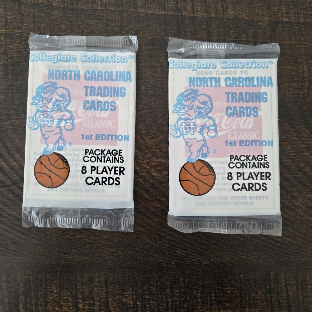 1989 Sealed North Carolina 1st edition 8 Card Pack Basketball Trading Cards